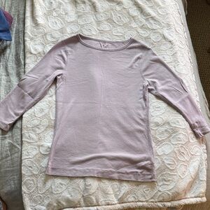 Three-Dot Logo Dusty Mauve Scoop Neck Tee